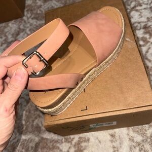 Soda Dusty Pink Espadrille Platform Sandals